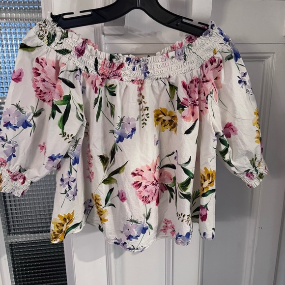 Generation Love Women’s Off The Shoulder Floral Cotton Top Size Large - Picture 2 of 9